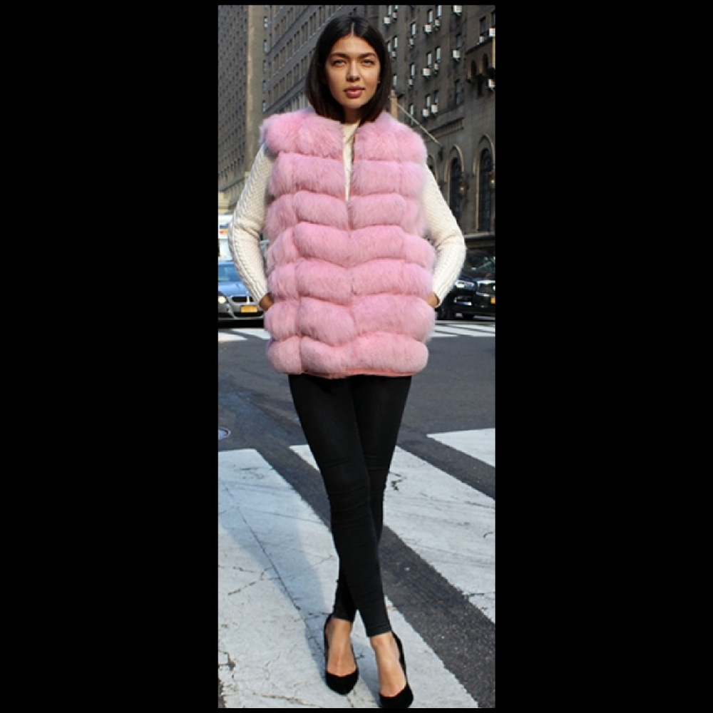 Pink Mink Fur Vest